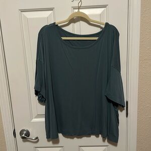 Lane Bryant Slate Green Short Sleeve Tee